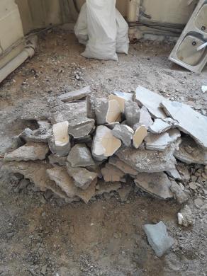 Casser une chape Sol dans la cuisine Chantier au 5ieme etage